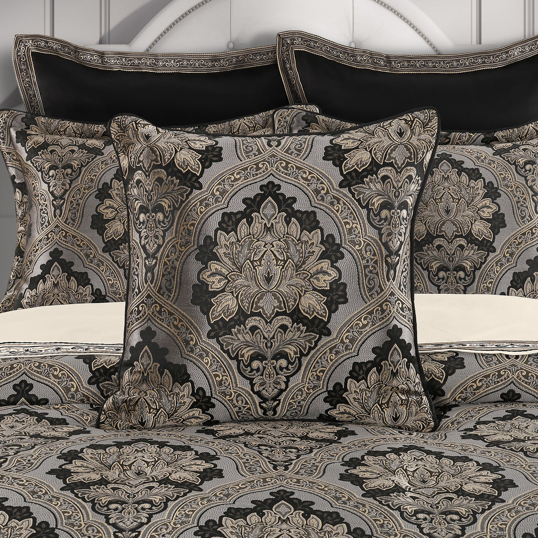 Harriman Black Square Decorative Throw Pillow 20" x 20"