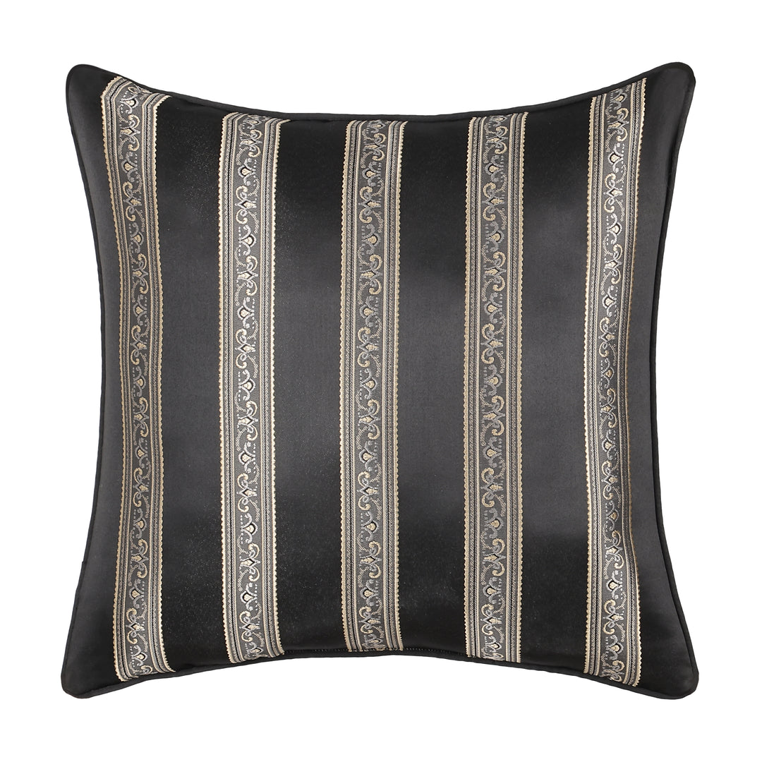 Harriman Black Square Decorative Throw Pillow 20" x 20"