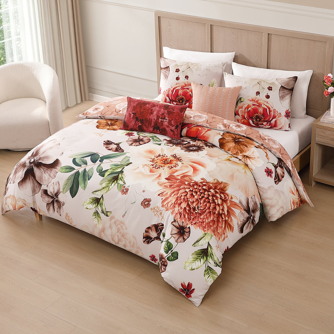 Bebejan Hazy Blossom 5 Piece Reversible Comforter Set - Final Sale Comforter Sets By US Office - Latest Bedding