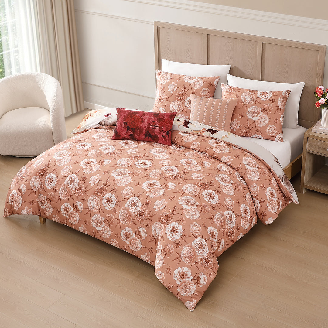 Bebejan Hazy Blossom 5 Piece Reversible Comforter Set - Final Sale Comforter Sets By US Office - Latest Bedding