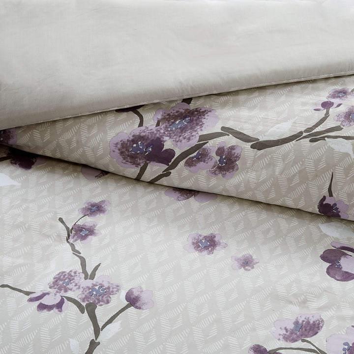 Holly Purple/Taupe 7 Piece Duvet Cover Set Duvet Covers By JLA HOME/Olliix (E & E Co., Ltd)