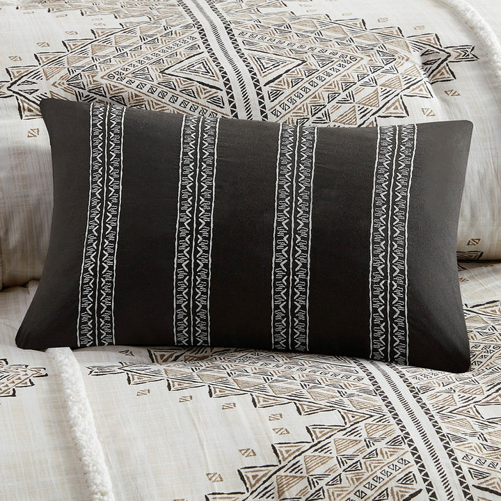 Ibiza Black/Ivory 4 Piece Duvet Cover Set Duvet Covers By JLA HOME/Olliix (E & E Co., Ltd)