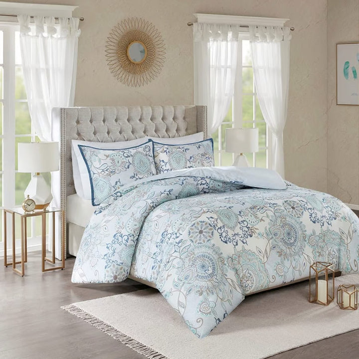 Isla Blue 3 Piece Duvet Cover Set Duvet Covers By JLA HOME/Olliix (E & E Co., Ltd)