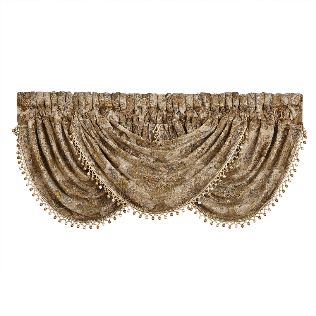 Bradshaw Natural Waterfall Window Valance By J Queen Window Valances By J. Queen New York