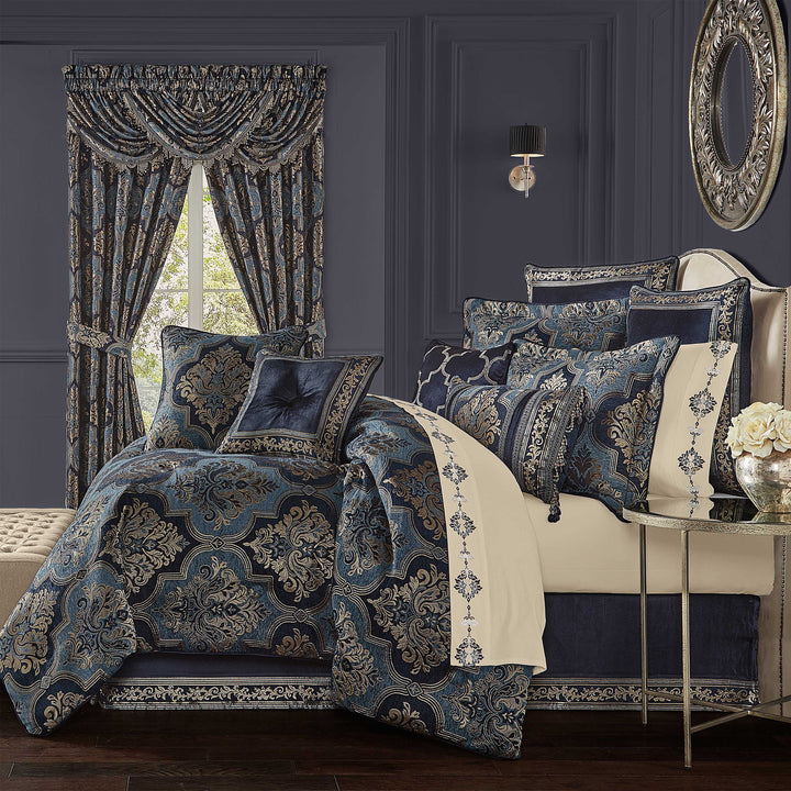 Middlebury Indigo 4-Piece Comforter Set By J Queen Comforter Sets By J. Queen New York