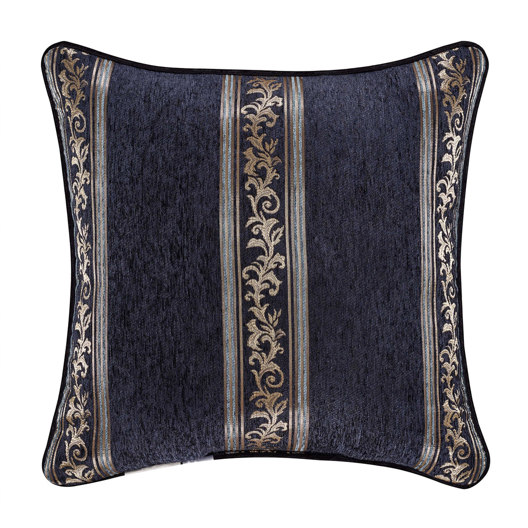 Middlebury Indigo Square Decorative Throw Pillow 20" x 20" By J Queen Throw Pillows By J. Queen New York