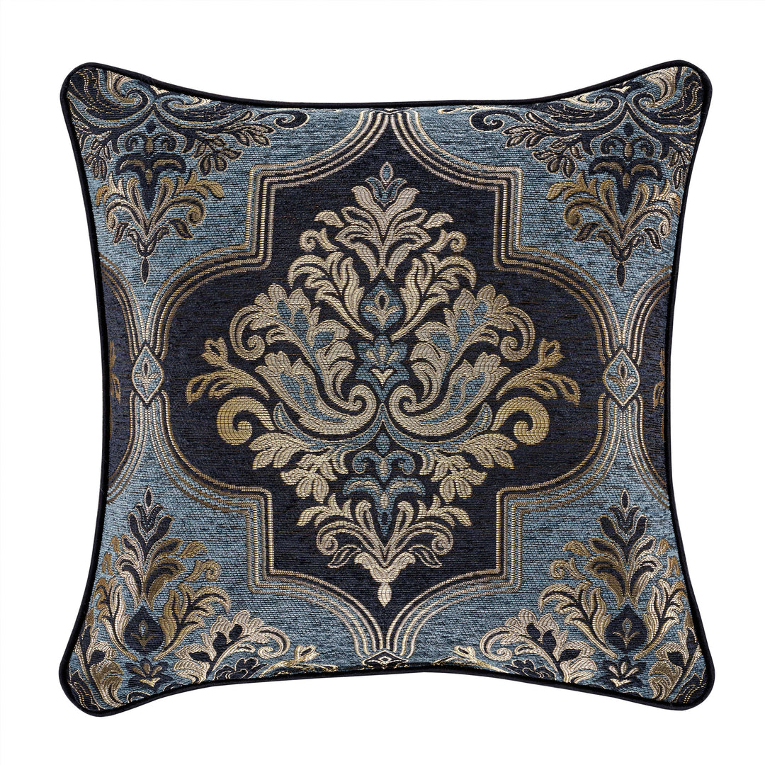 Middlebury Indigo Square Decorative Throw Pillow 20" x 20" By J Queen Throw Pillows By J. Queen New York