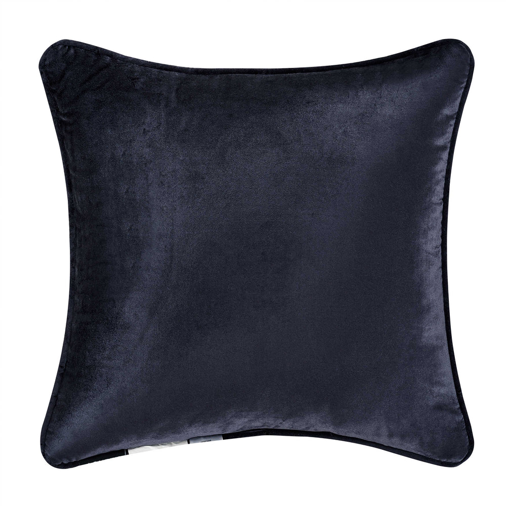 Middlebury Indigo Square Embellished Decorative Throw Pillow 18" x 18" By J Queen Throw Pillows By J. Queen New York