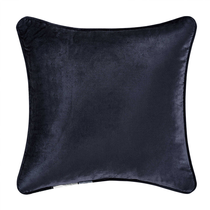 Middlebury Indigo Square Embellished Decorative Throw Pillow 18" x 18" By J Queen Throw Pillows By J. Queen New York