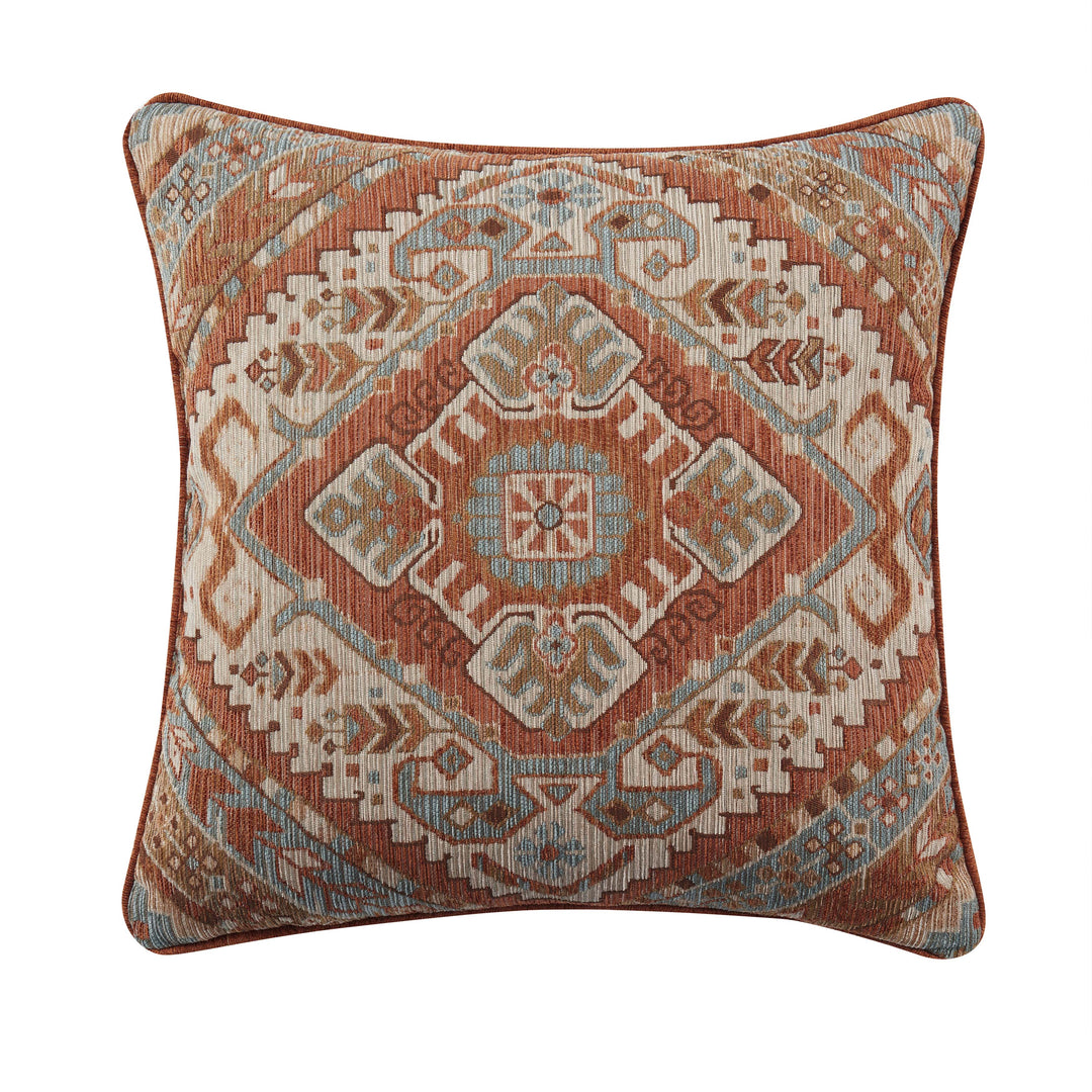 Jackson Lodge Clay Square Decorative Throw Pillow 20" x 20" Throw Pillows By J. Queen New York
