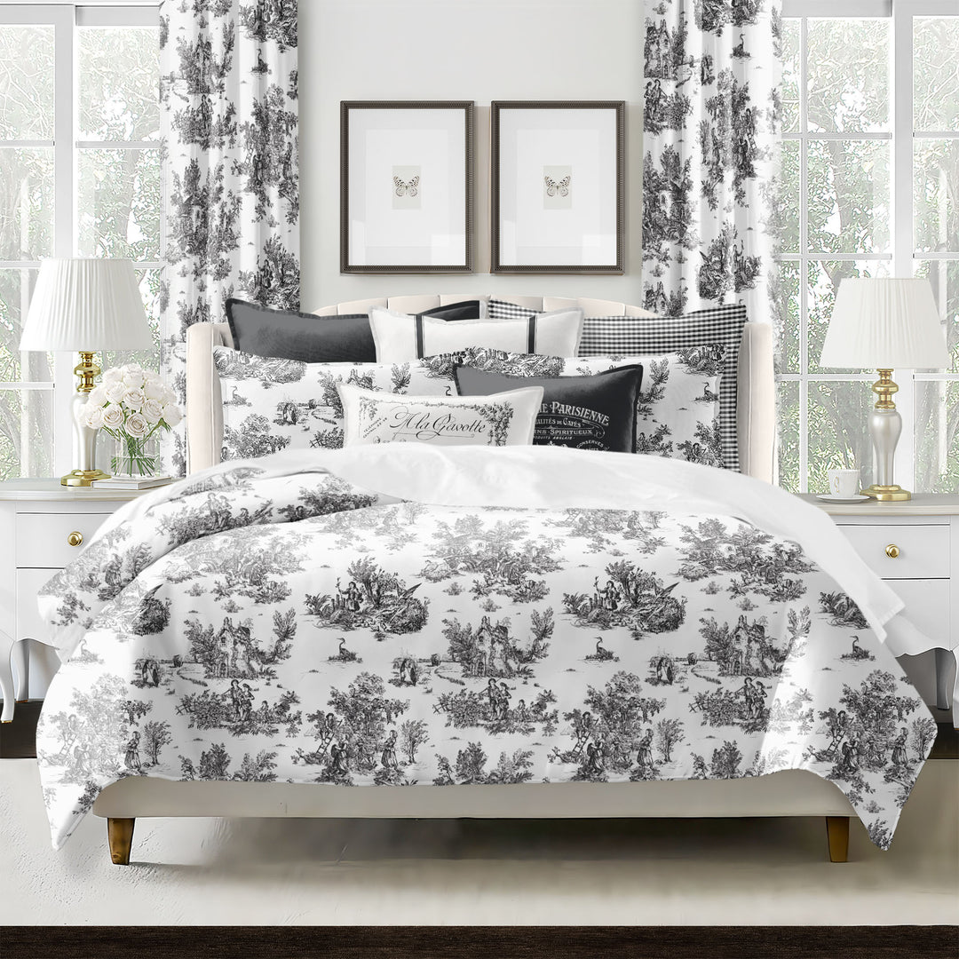 Jardin Du Jouy Toile Ebony 8 Piece Duvet Cover Set Duvet Covers By Colcha Linens