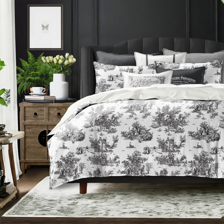 Jardin Du Jouy Toile Ebony 8 Piece Duvet Cover Set Duvet Covers By Colcha Linens