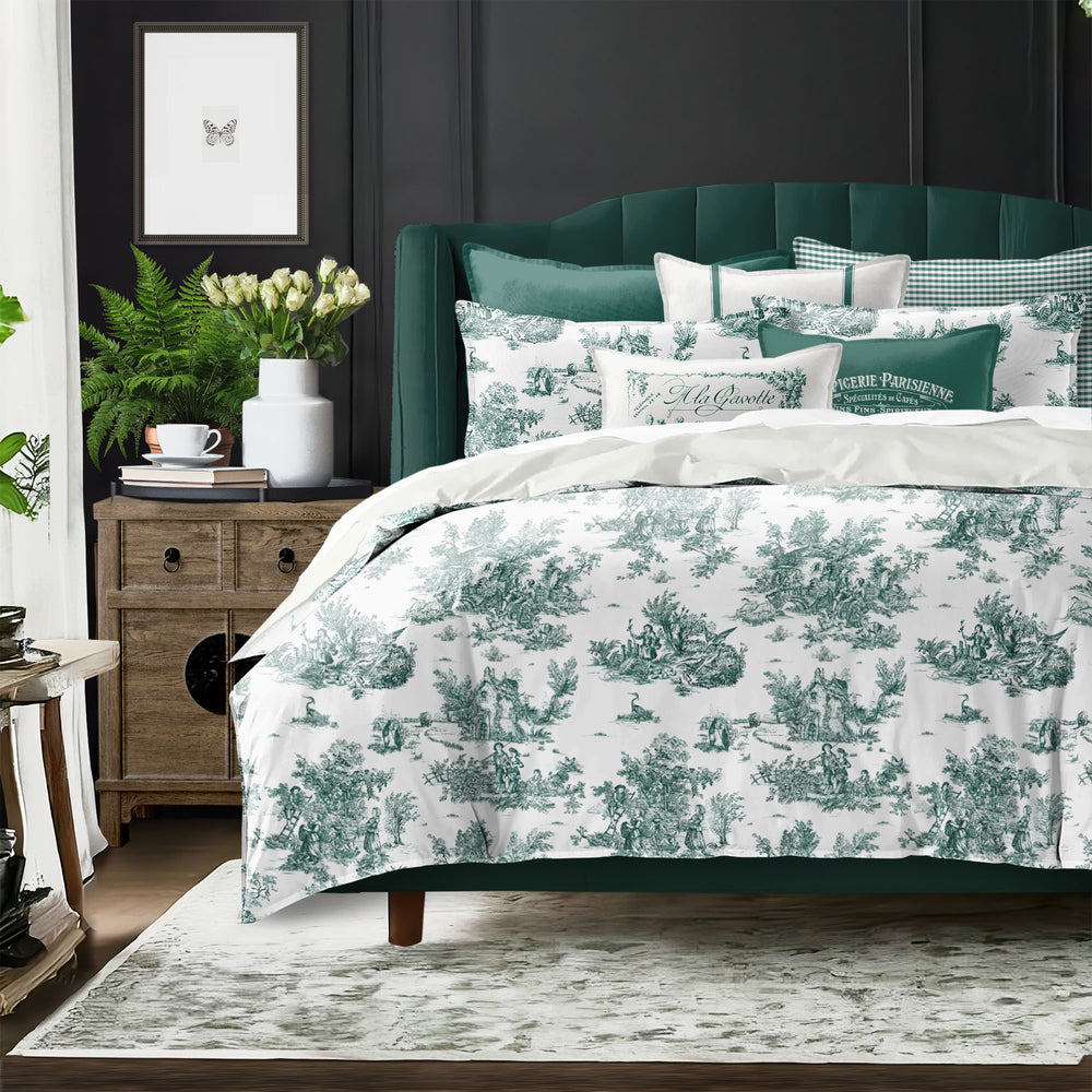 Jardin Du Jouy Toile Evergreen 8 Piece Coverlet Set Coverlet By Colcha Linens
