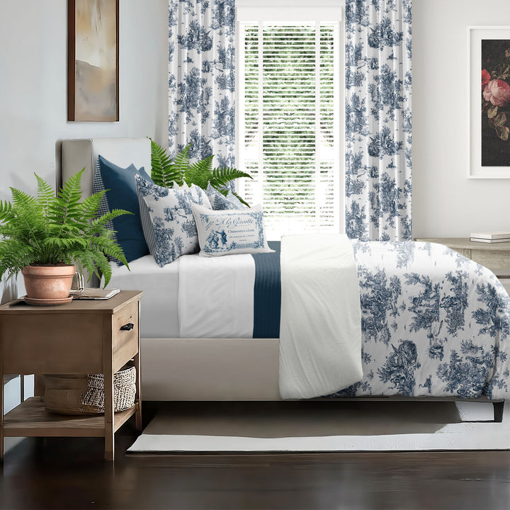 Jardin Du Jouy Toile Indigo 8 Piece Comforter Set Comforter Sets By Colcha Linens