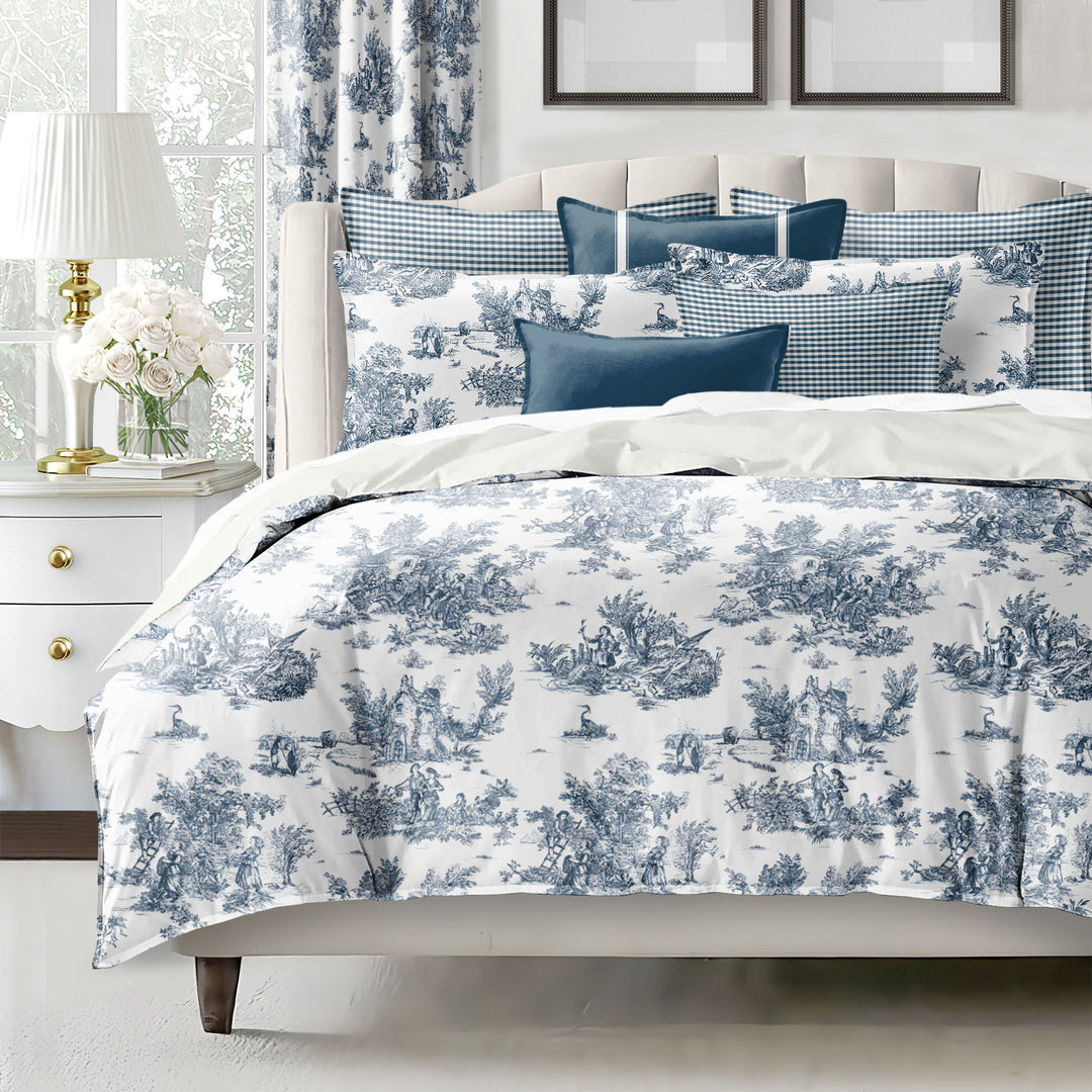 Jardin Du Jouy Toile Indigo 8 Piece Coverlet Set Coverlet By Colcha Linens