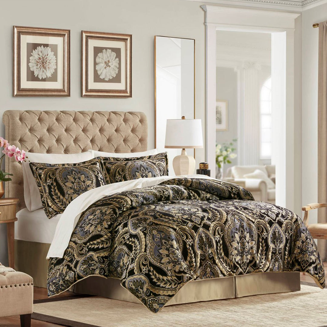 Julius Black 4 Piece Comforter Set Comforter Sets By Croscill Home LLC