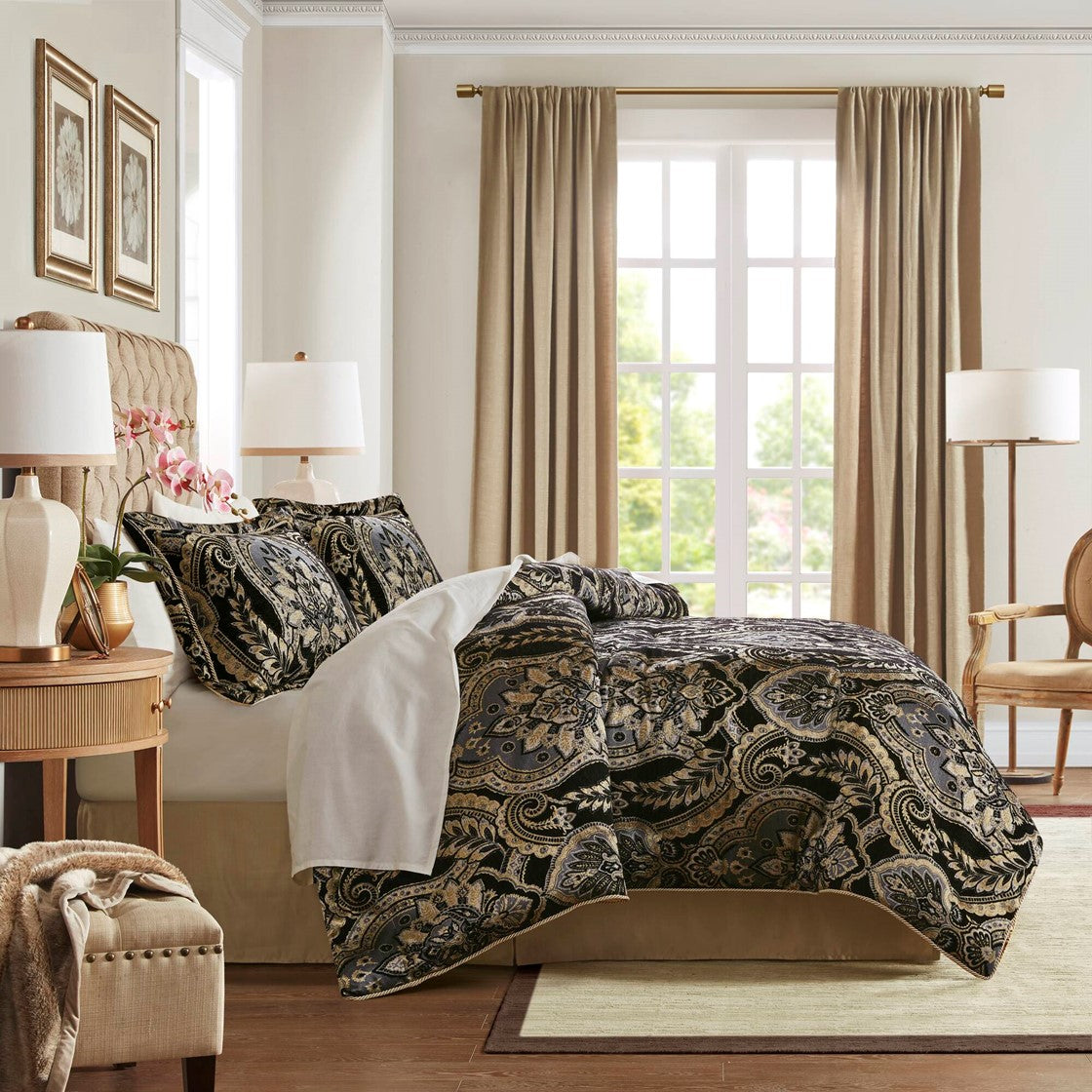 Julius Black 4 Piece Comforter Set