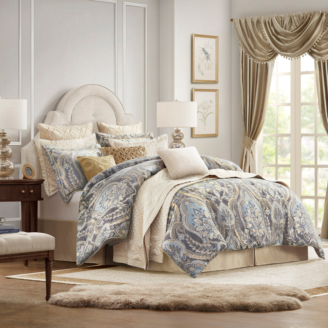 Julius Blue/Grey 4 Piece Comforter Set Comforter Sets By Croscill Home LLC