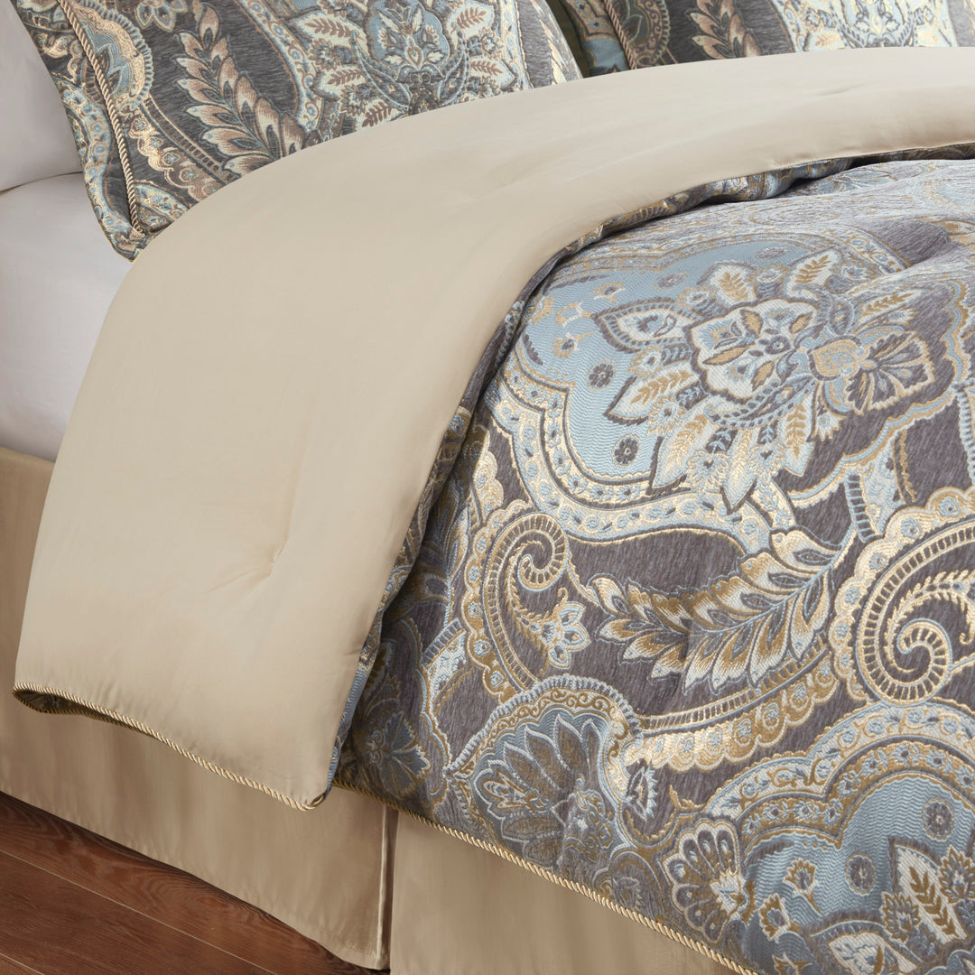 Julius Blue/Grey 4 Piece Comforter Set Comforter Sets By Croscill Home LLC