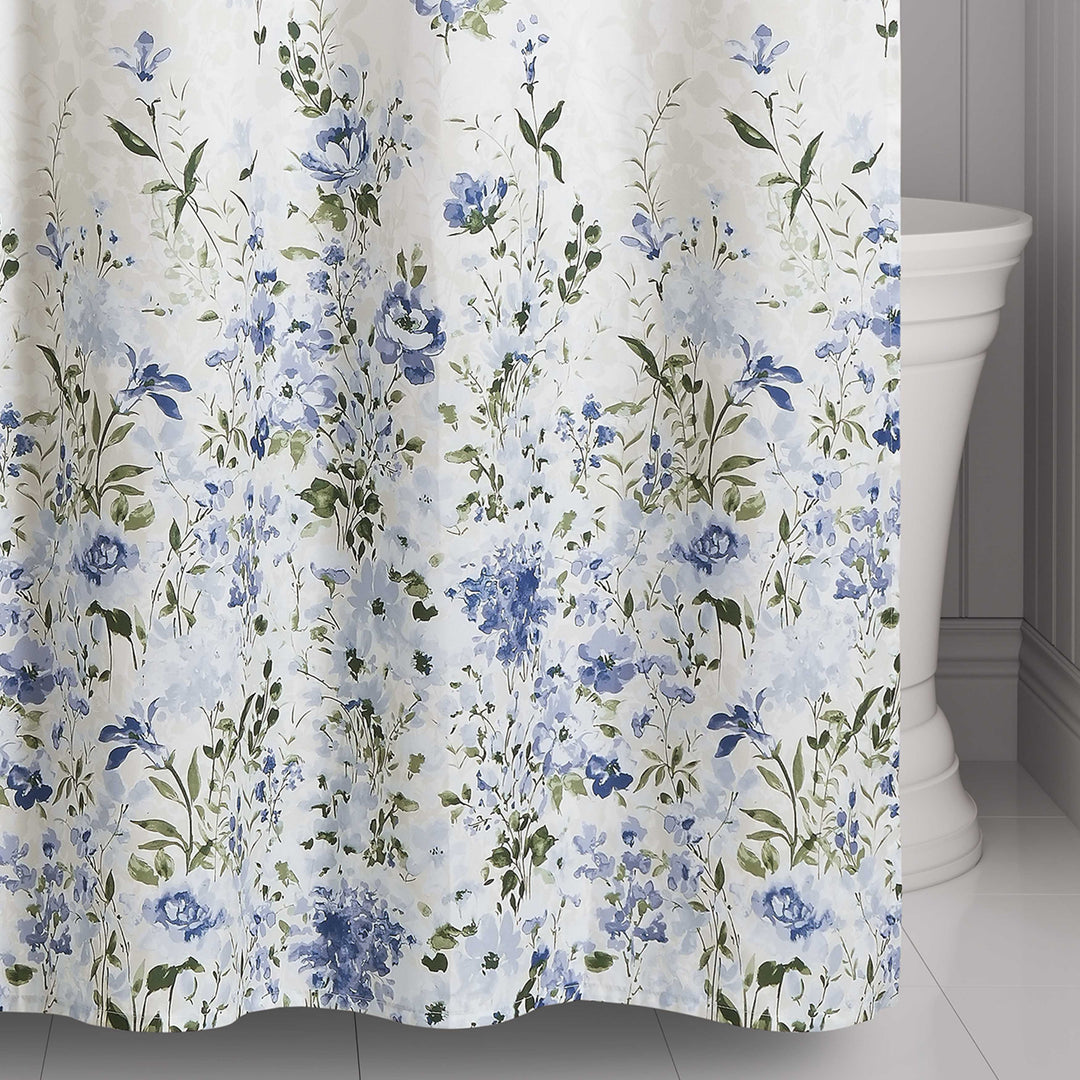 Kourtney Blue Shower Curtain Shower Curtain By J. Queen New York