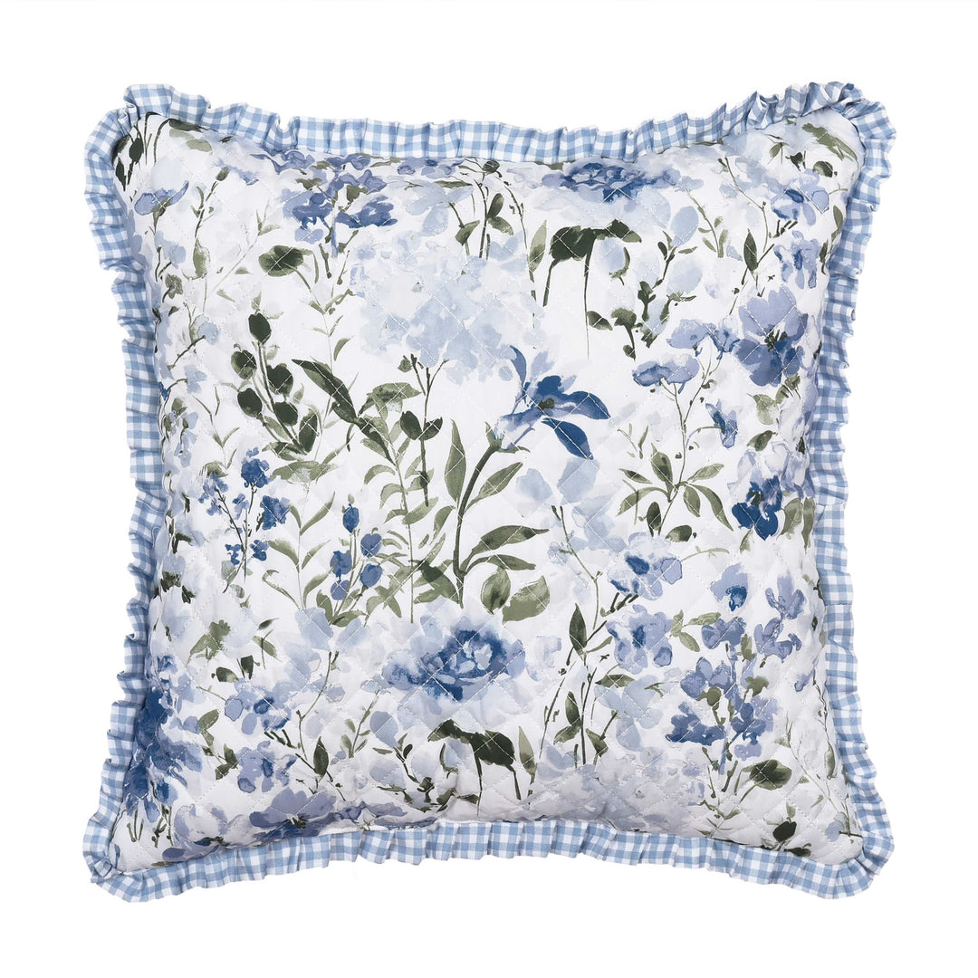 Kourtney Blue Square Decorative Throw Pillow 16" x 16" Throw Pillows By J. Queen New York