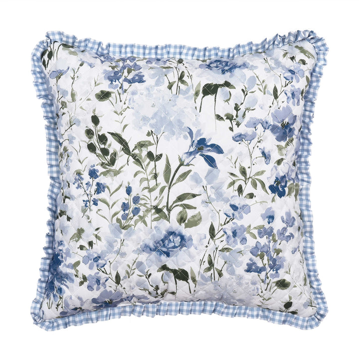 Kourtney Blue Square Decorative Throw Pillow 16" x 16" Throw Pillows By J. Queen New York