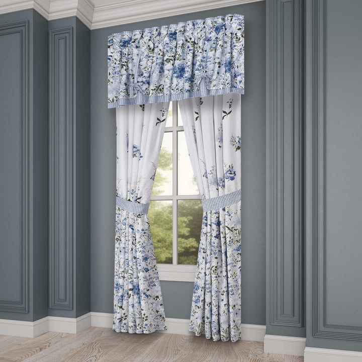 Kourtney Blue Tie-Up Window Valance Window Valances By J. Queen New York