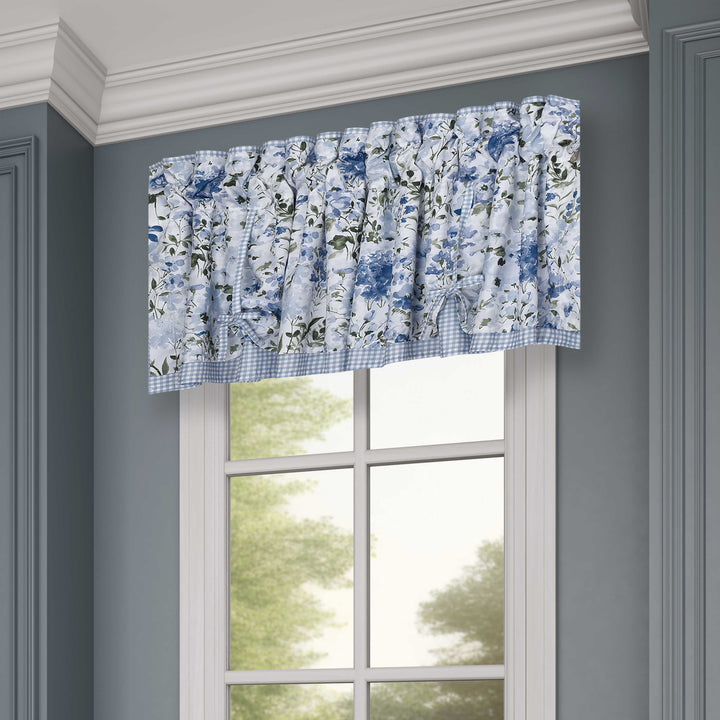 Kourtney Blue Tie-Up Window Valance Window Valances By J. Queen New York