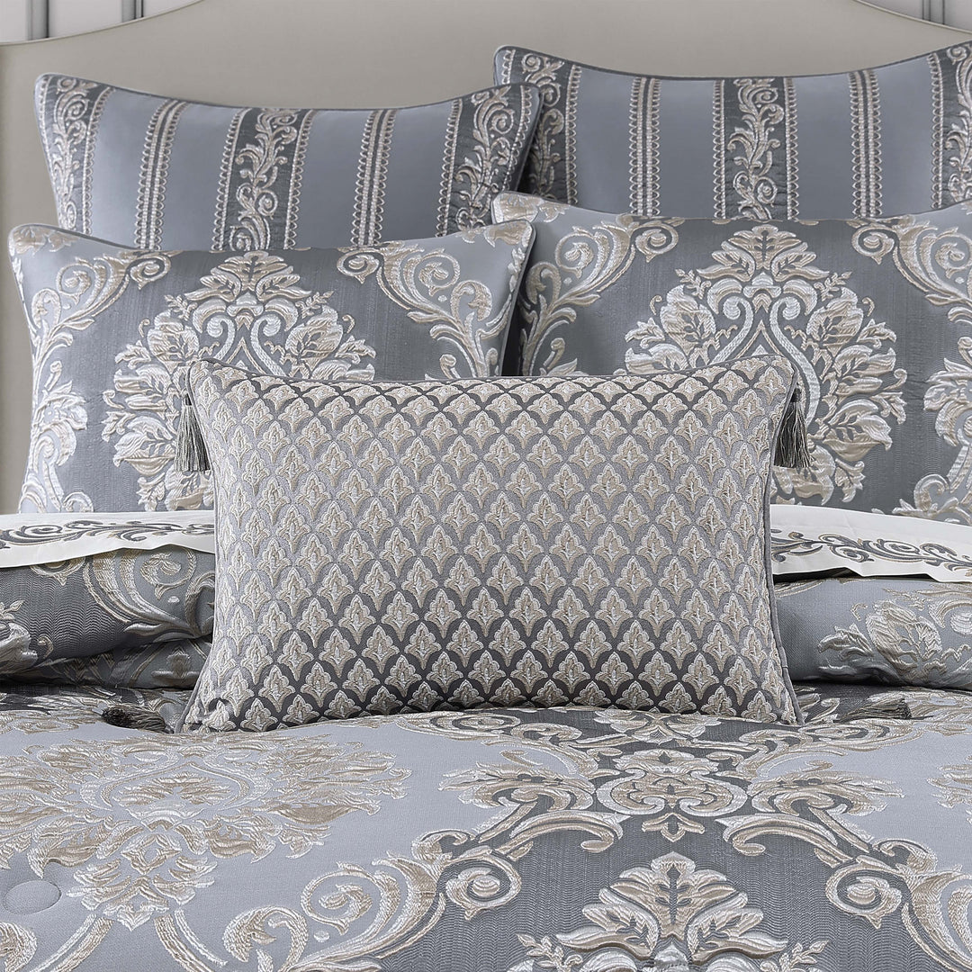 Krista Powder Blue Boudoir Decorative Throw Pillow 21" x 14" Throw Pillows By J. Queen New York