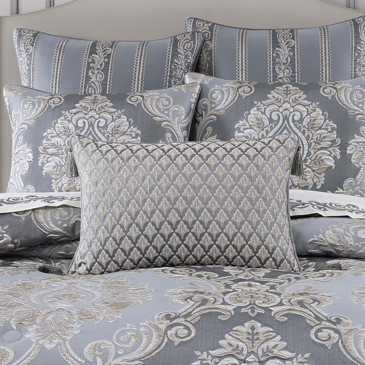 Krista Powder Blue Boudoir Decorative Throw Pillow 21" x 14" Throw Pillows By J. Queen New York