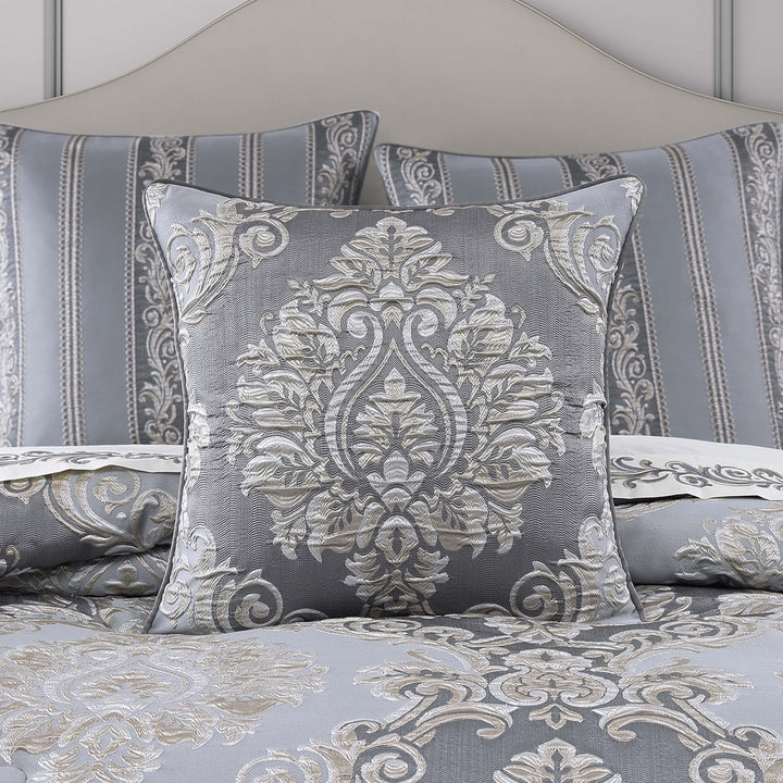 Krista Powder Blue Square Decorative Throw Pillow 20" x 20" Throw Pillows By J. Queen New York