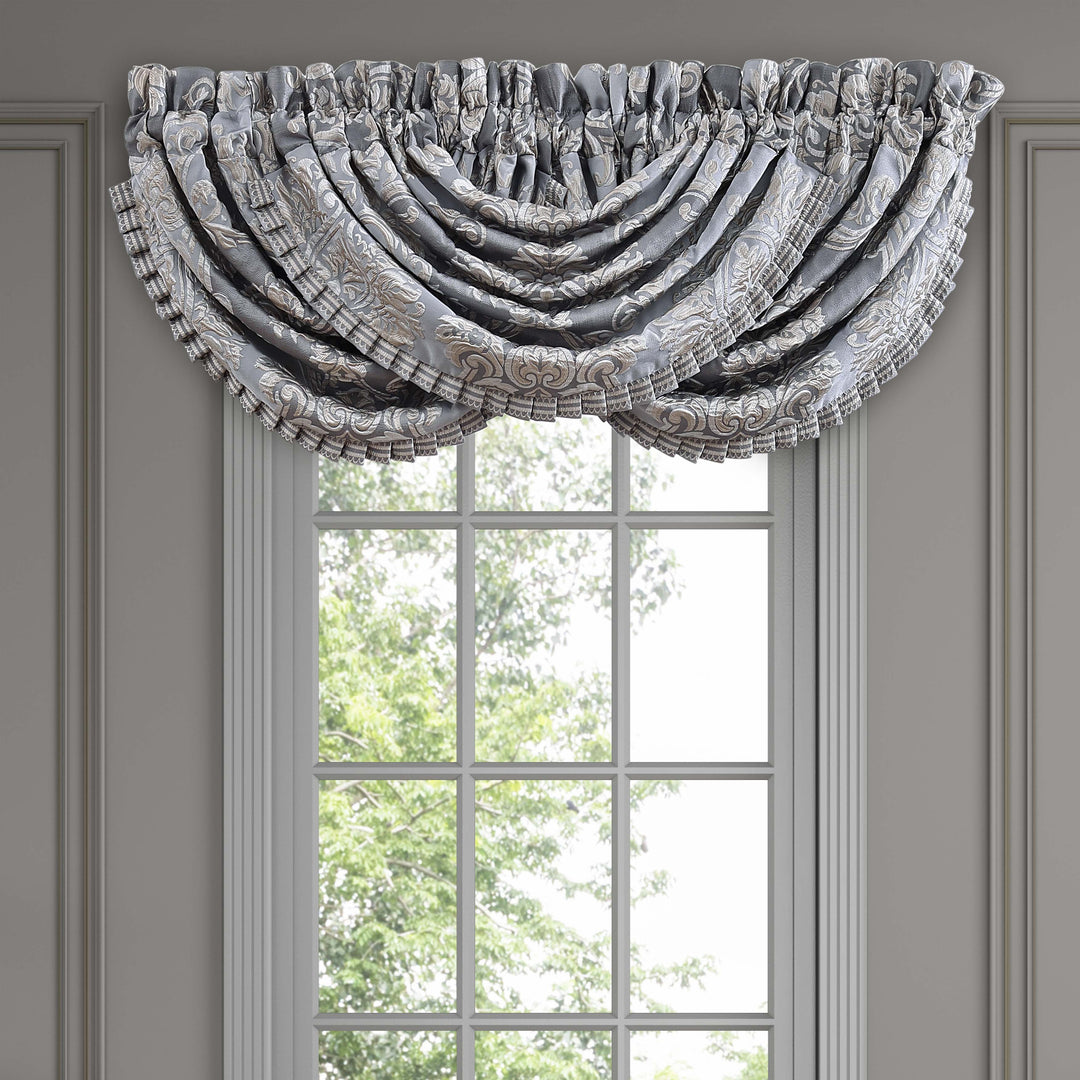 Krista Powder Blue Waterfall Window Valance Window Valances By J. Queen New York