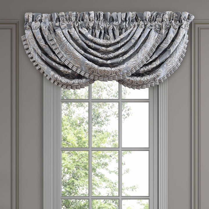 Krista Powder Blue Waterfall Window Valance Window Valances By J. Queen New York