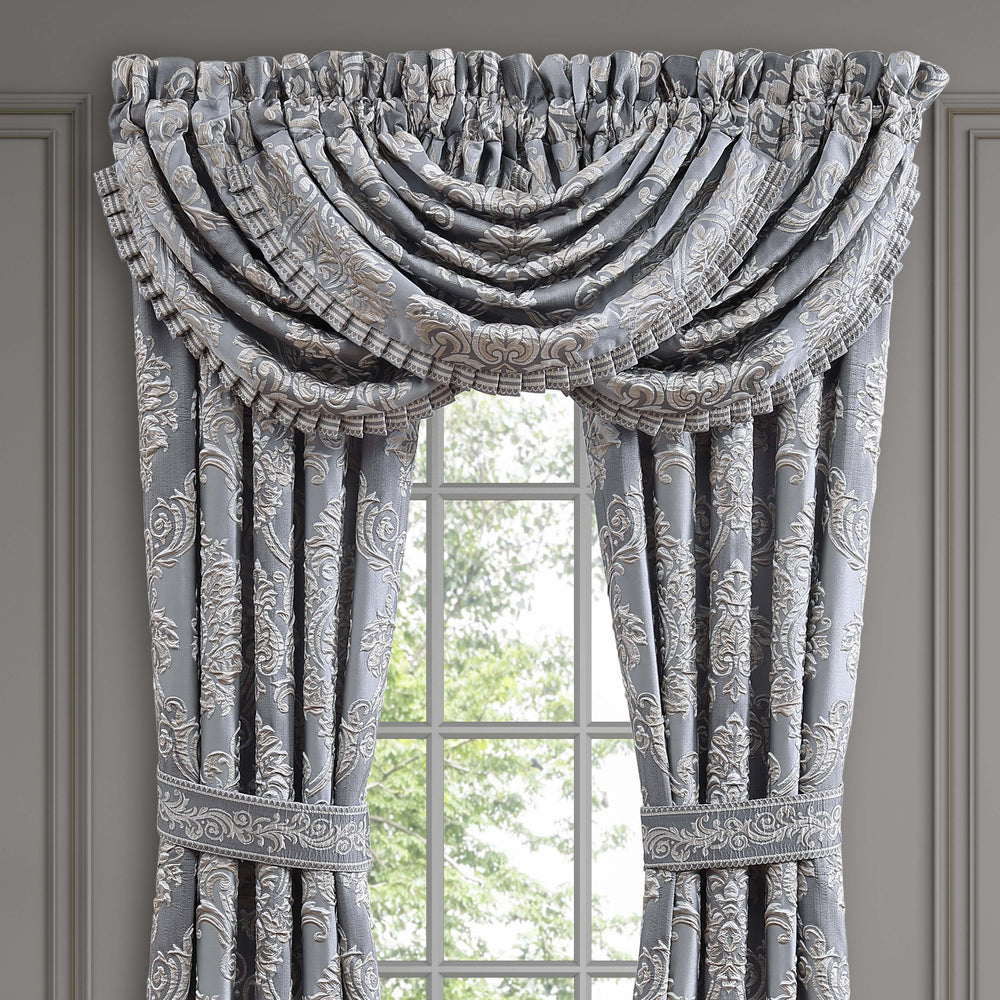 Krista Powder Blue Waterfall Window Valance Window Valances By J. Queen New York