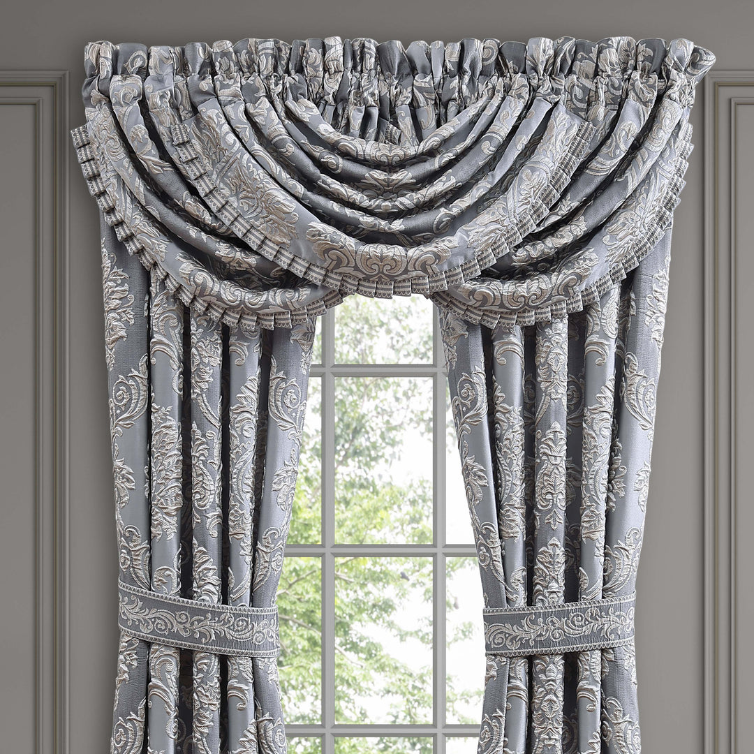 Krista Powder Blue Waterfall Window Valance Window Valances By J. Queen New York