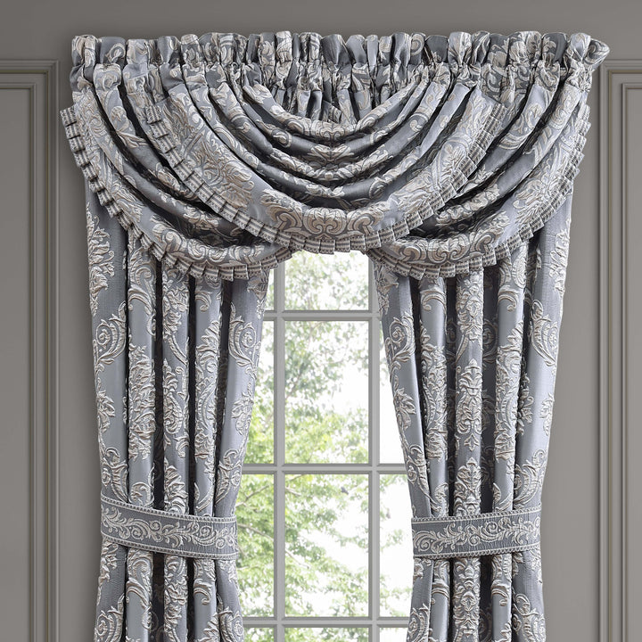 Krista Powder Blue Waterfall Window Valance Window Valances By J. Queen New York