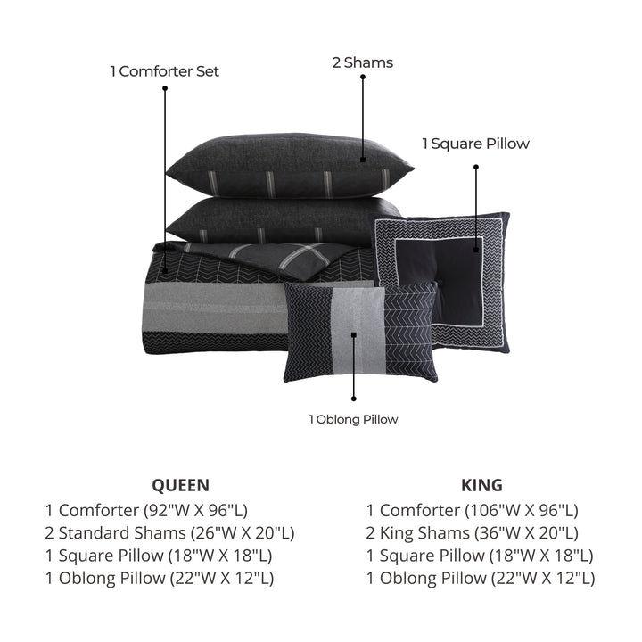 Bebejan Kyle Black 5 Piece Reversible Comforter Set Comforter Sets By Bebejan®