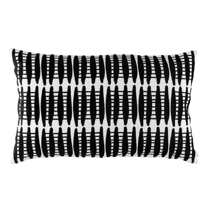 Ivy White/Black Lg Rectangle Decorative Throw Pillow 30" x 18" Throw Pillows By Lili Alessandra