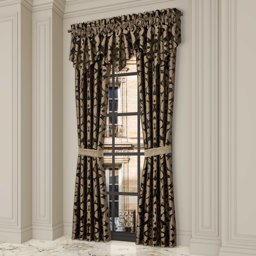 LaBoheme Onyx Ascot Window Valance Window Panels By J. Queen New York