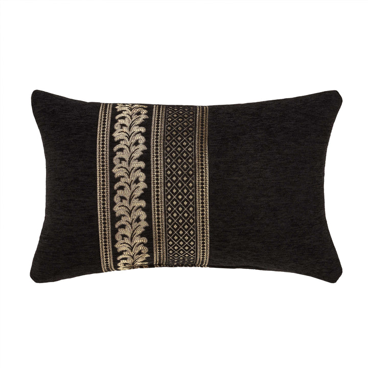 Laurenza Black Boudoir Decorative Throw Pillow 21" x 13" Throw Pillows By J. Queen New York