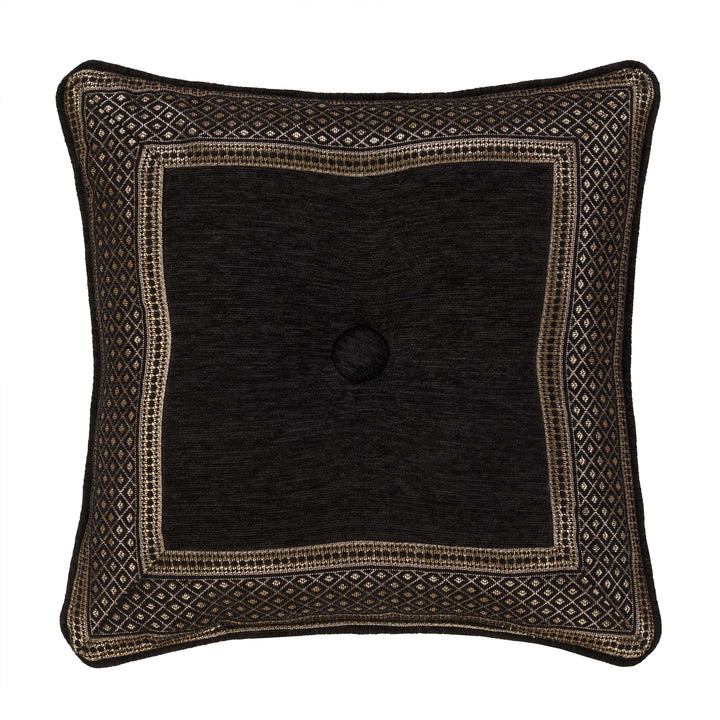 Laurenza Black Square Decorative Throw Pillow 18" x 18" Throw Pillows By J. Queen New York