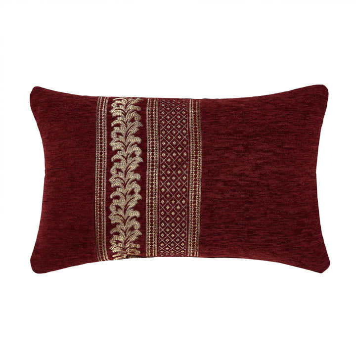 Laurenza Crimson Boudoir Decorative Throw Pillow 21" x 13" Throw Pillows By J. Queen New York