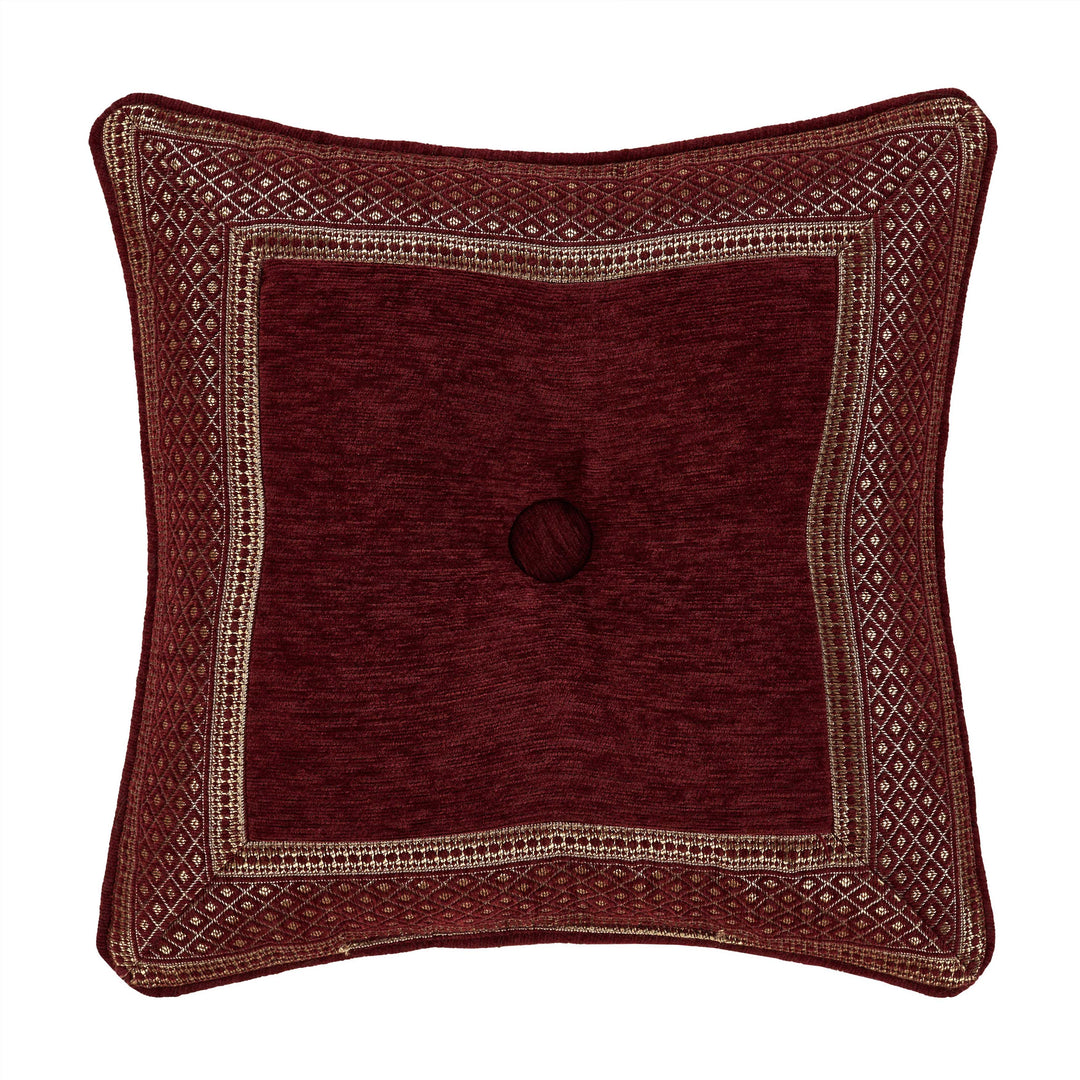 Laurenza Crimson Square Decorative Throw Pillow 18" x 18" Throw Pillows By J. Queen New York