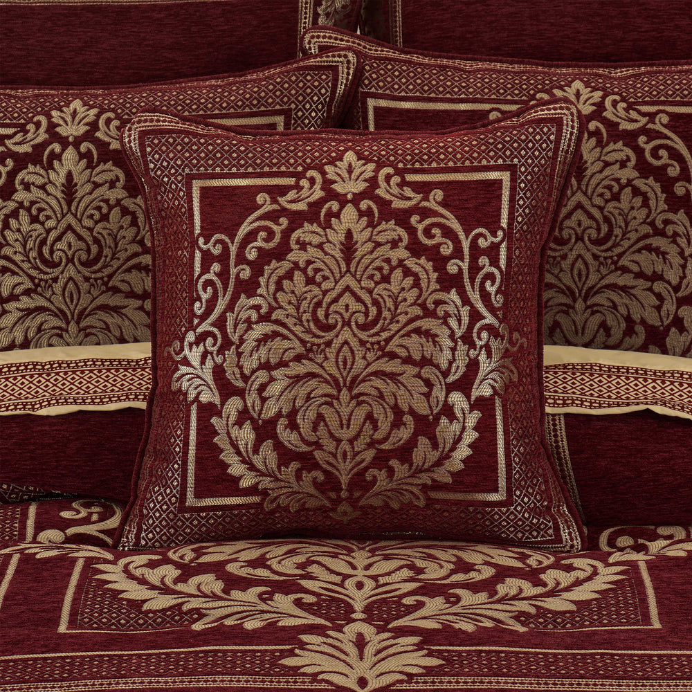 Laurenza Crimson Square Decorative Throw Pillow 20" x 20" Throw Pillows By J. Queen New York