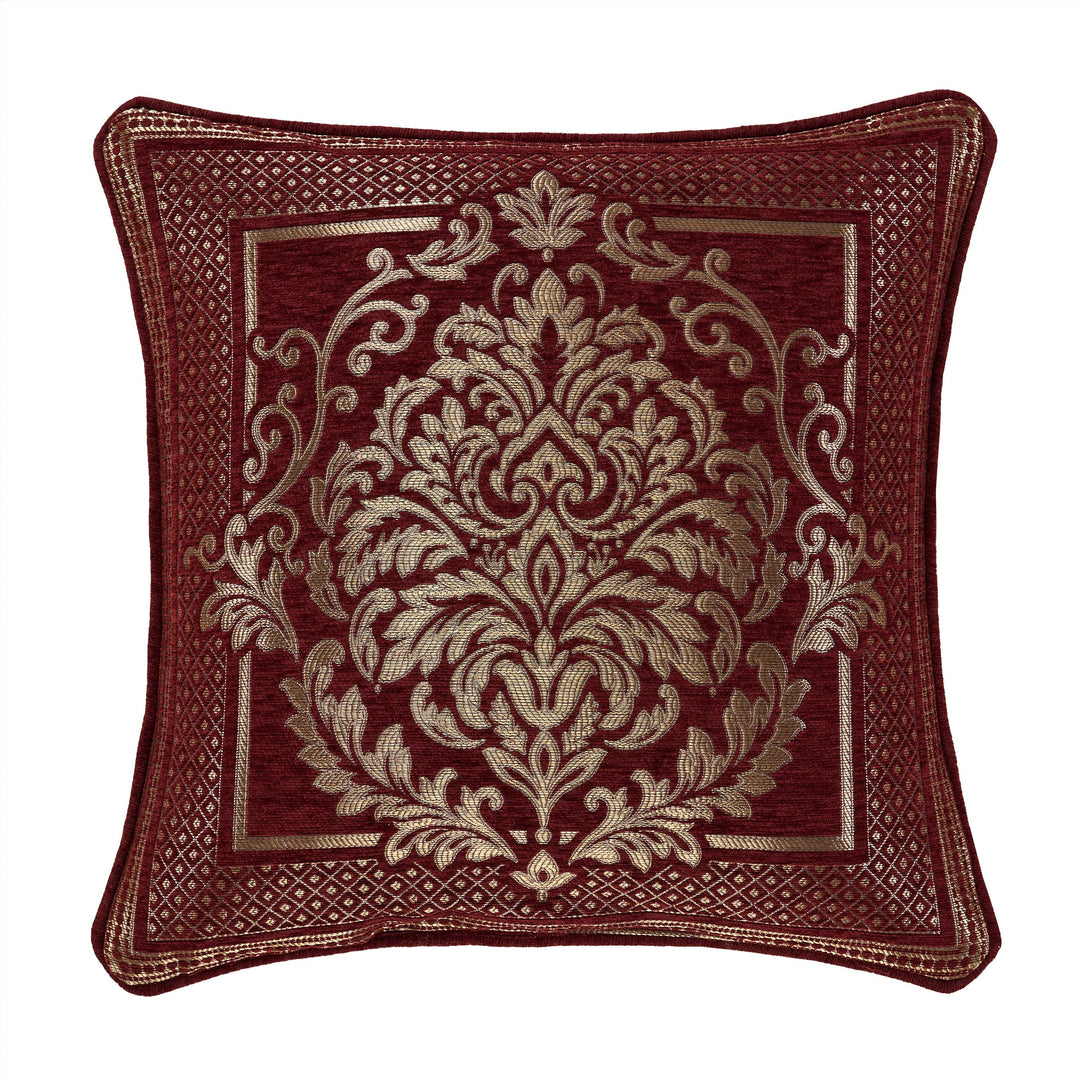 Laurenza Crimson Square Decorative Throw Pillow 20" x 20" Throw Pillows By J. Queen New York