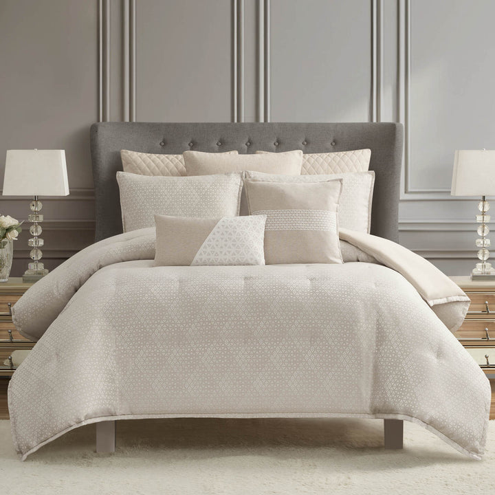 Waterford Lauryn Almond 3 Piece Comforter Set in QUEEN - Final Sale Comforter Sets By US Office - Latest Bedding