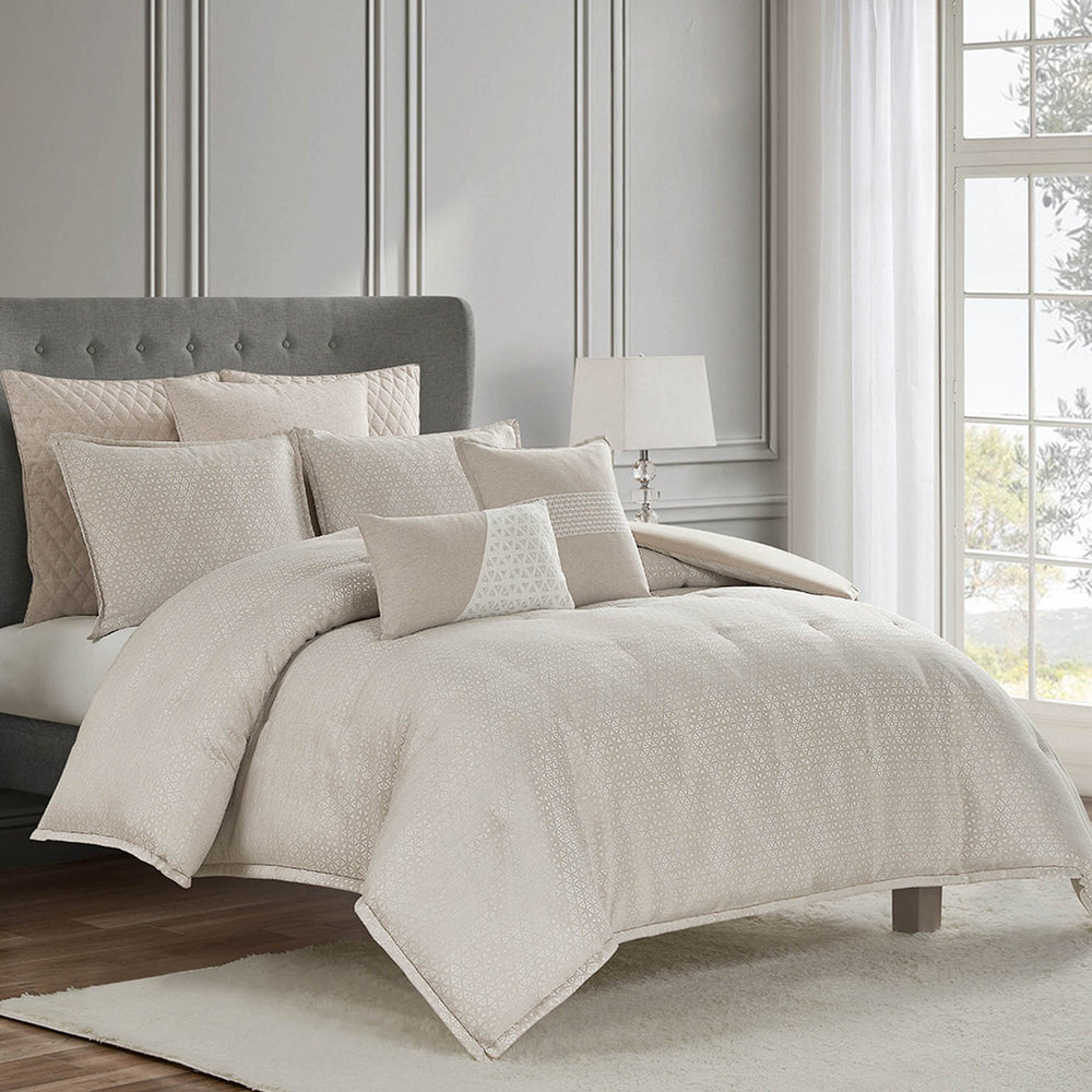 Waterford Lauryn Almond 3 Piece Comforter Set in QUEEN - Final Sale Comforter Sets By US Office - Latest Bedding