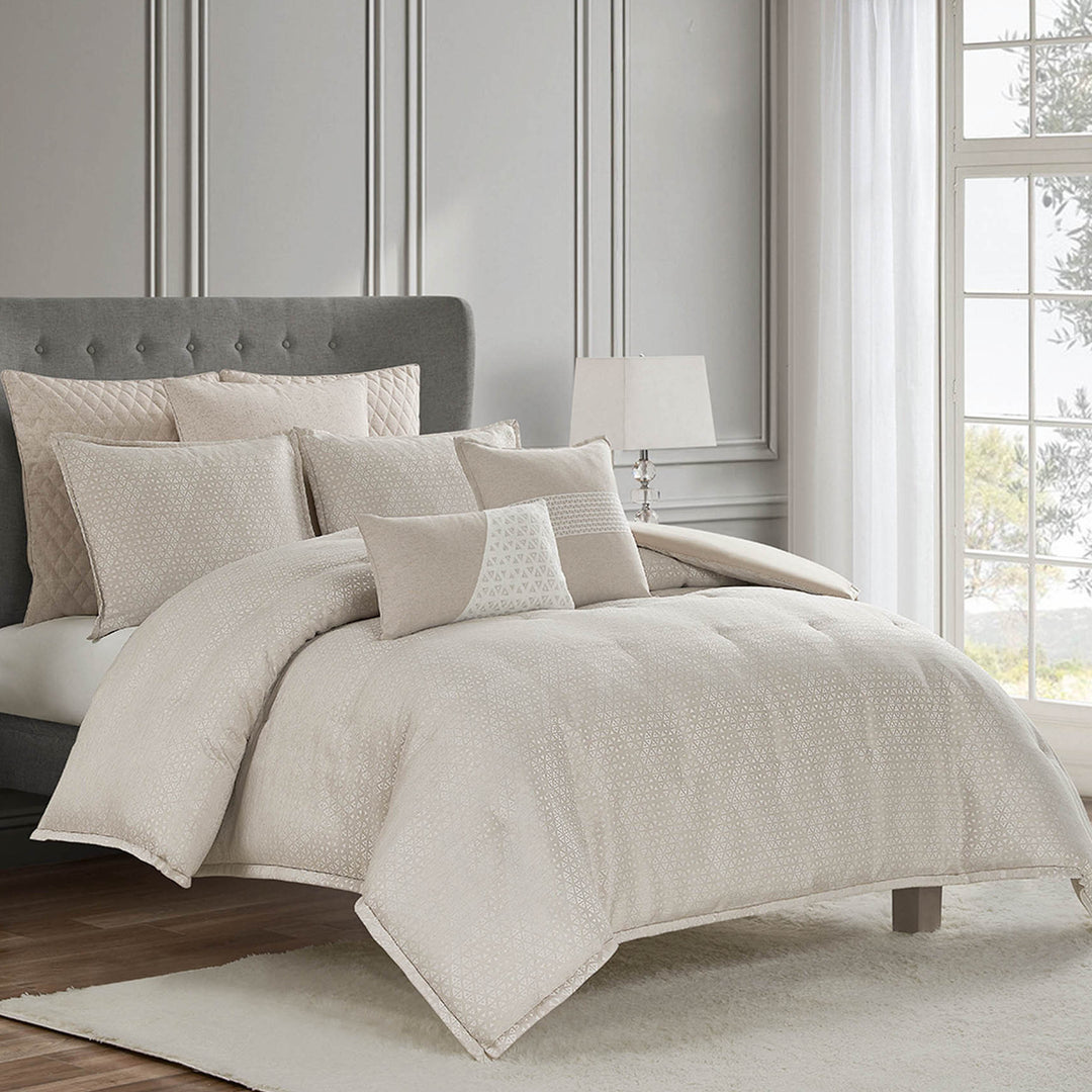 Waterford Lauryn Almond 3 Piece Comforter Set in QUEEN - Final Sale Comforter Sets By US Office - Latest Bedding