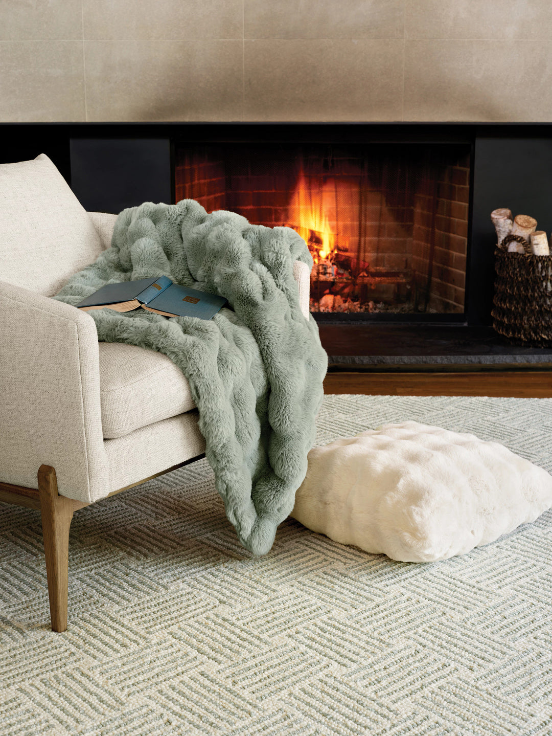 Layers Desert Sage Hand Hooked Wool Rug Rug By Annie Selke