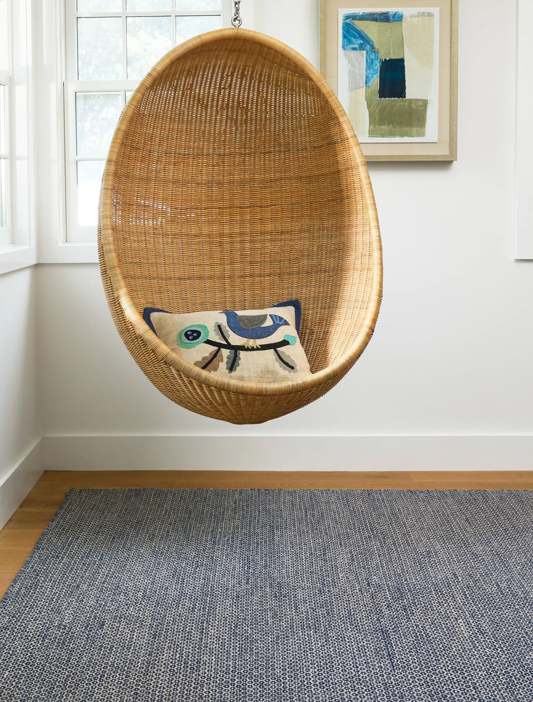 Honeycomb Indigo/Grey Handwoven Wool Rug Rug By Annie Selke